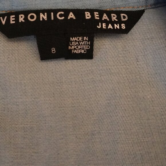 Veronica Beard Sierra Dress Blue Chambray Shirt Dress Snaps Size 8 - Picture 7 of 8